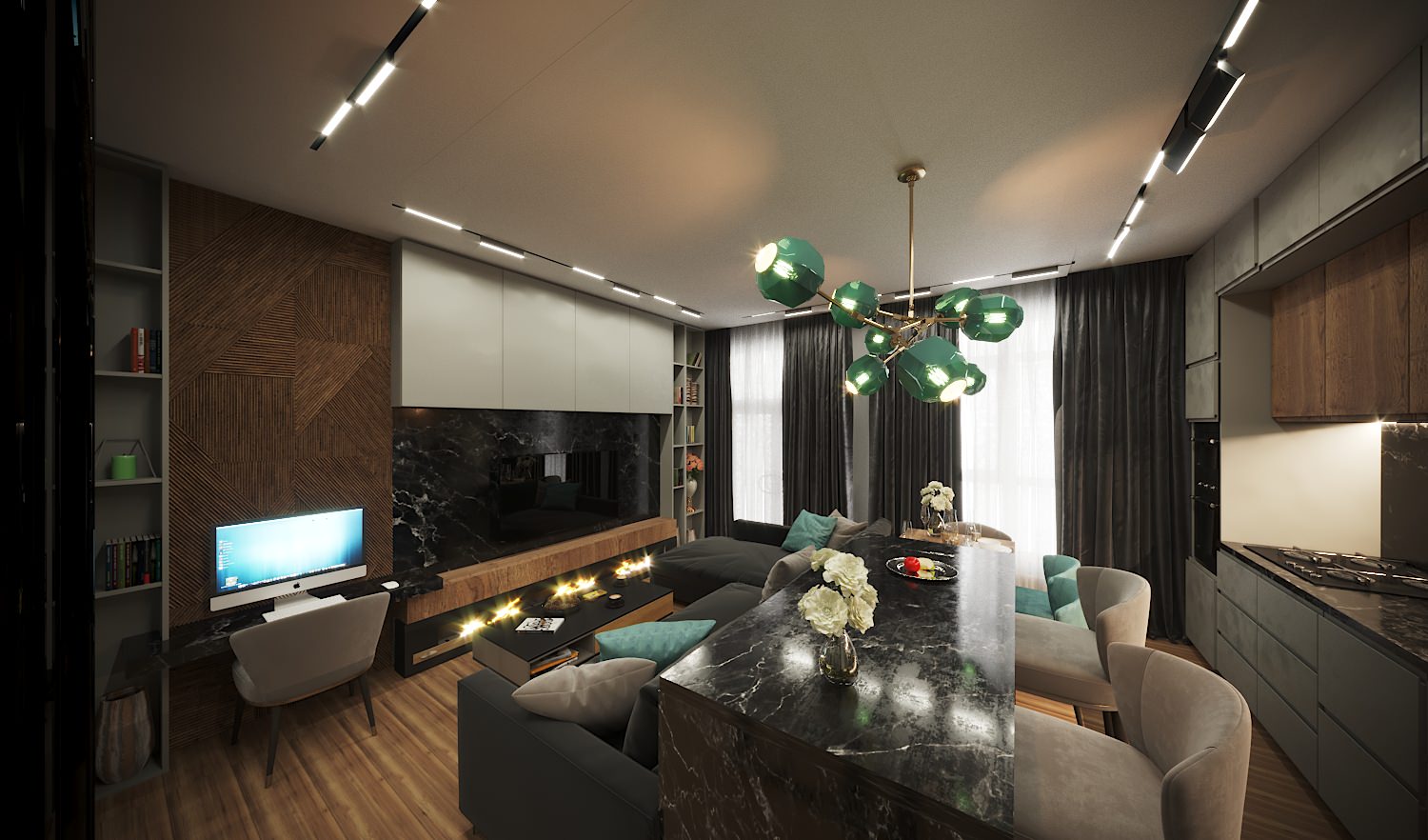 Обложка проекта: Кухня гостиная в загородном доме