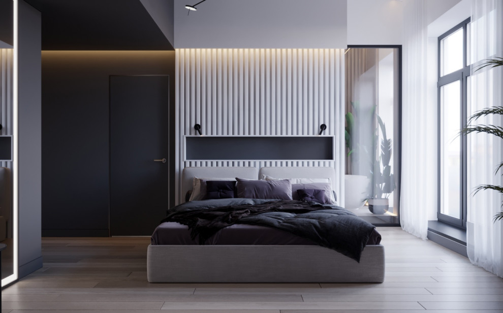 Спальня. Дизайн-проект таун-хауса в Новогорске