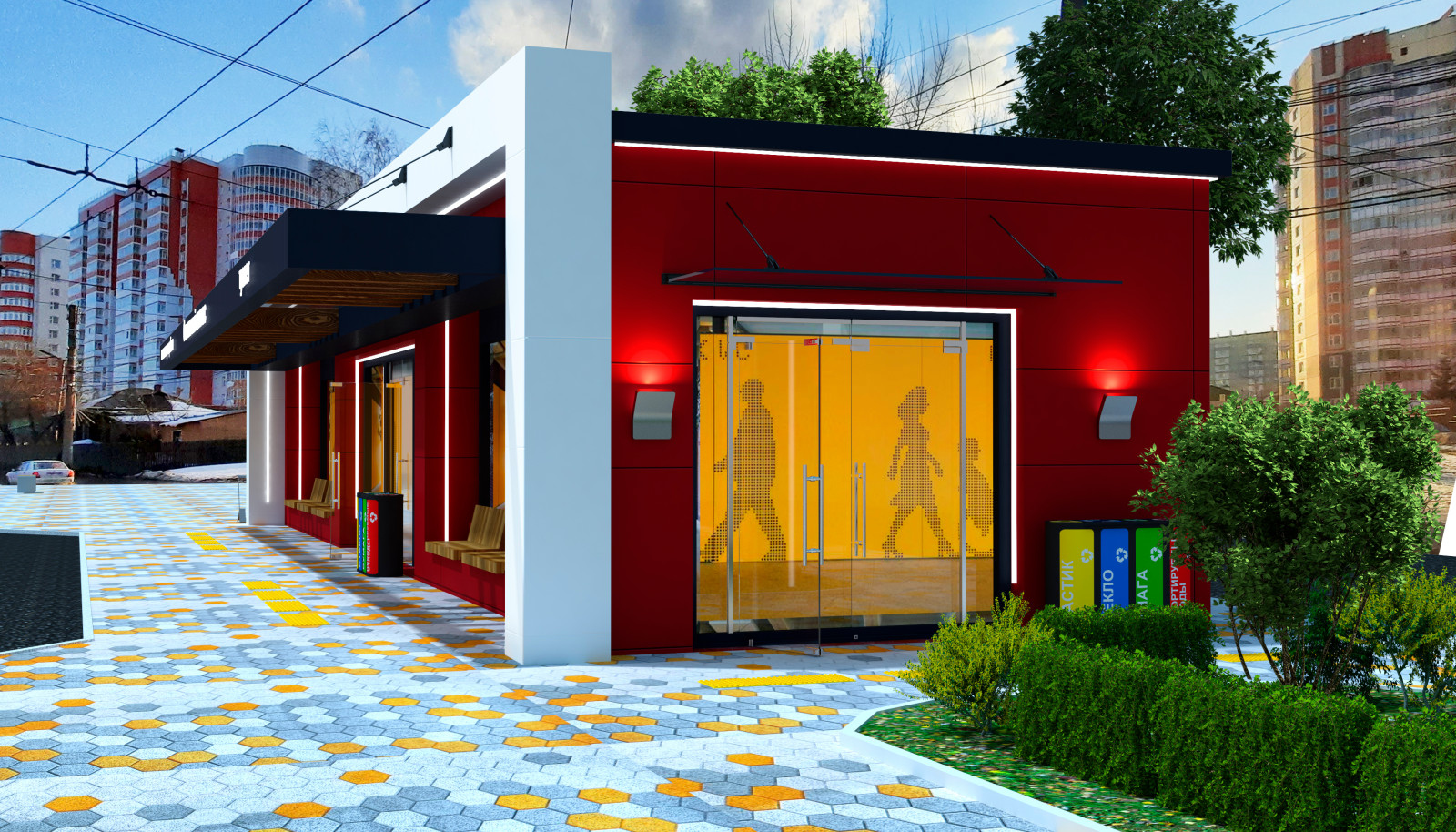 Концепция павильона для остановки общественного транспорта