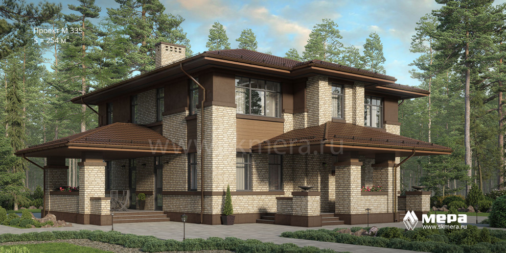 Обложка проекта: Проекты коттеджей в стилистике Ф.Л.Райта.