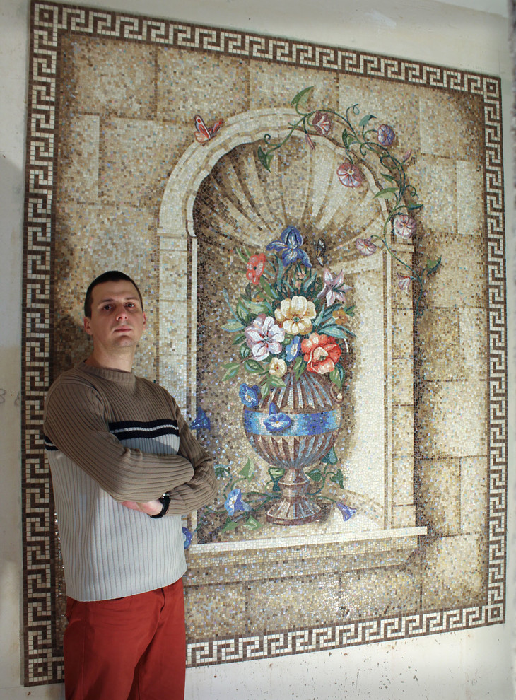 Обложка проекта: Мозаичное панно Цветы в ванную комнату