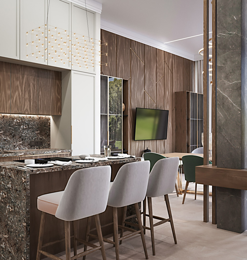 Дизайн кухни-гостиной