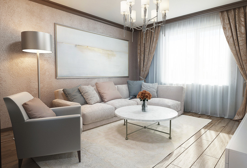 Картира в холодных оттенках с элементами неоклассики