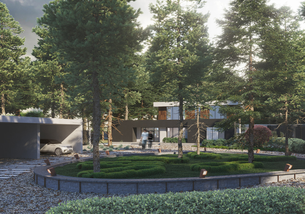 Проект дома и сада вокруг него, в КП Никологорское. М.О.