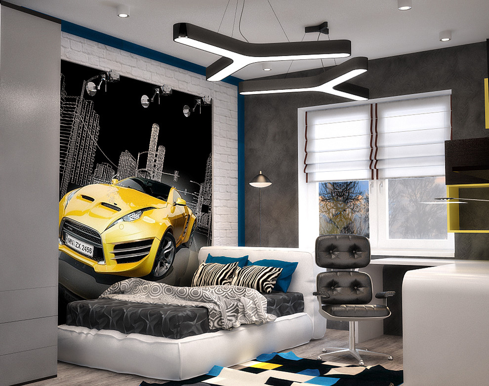 Teen bedroom in high tech style - 3D vizualisation