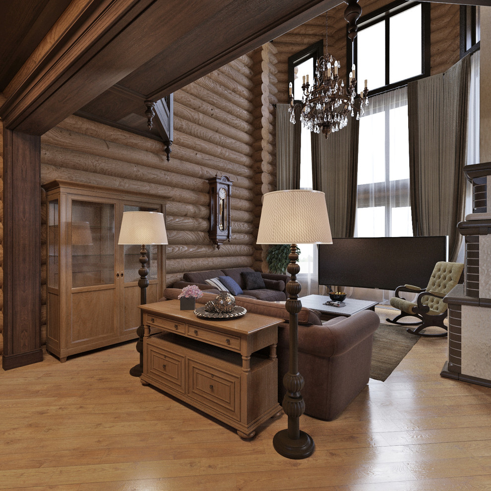 Интерьер загородного деревянного дома