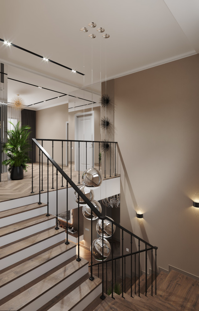 холл 2 этажа в частном доме