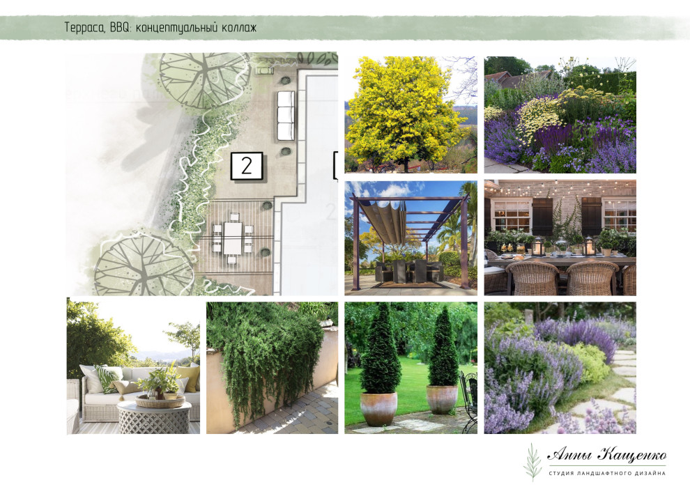 Проект участка с перепадом высот в средиземноморском стиле