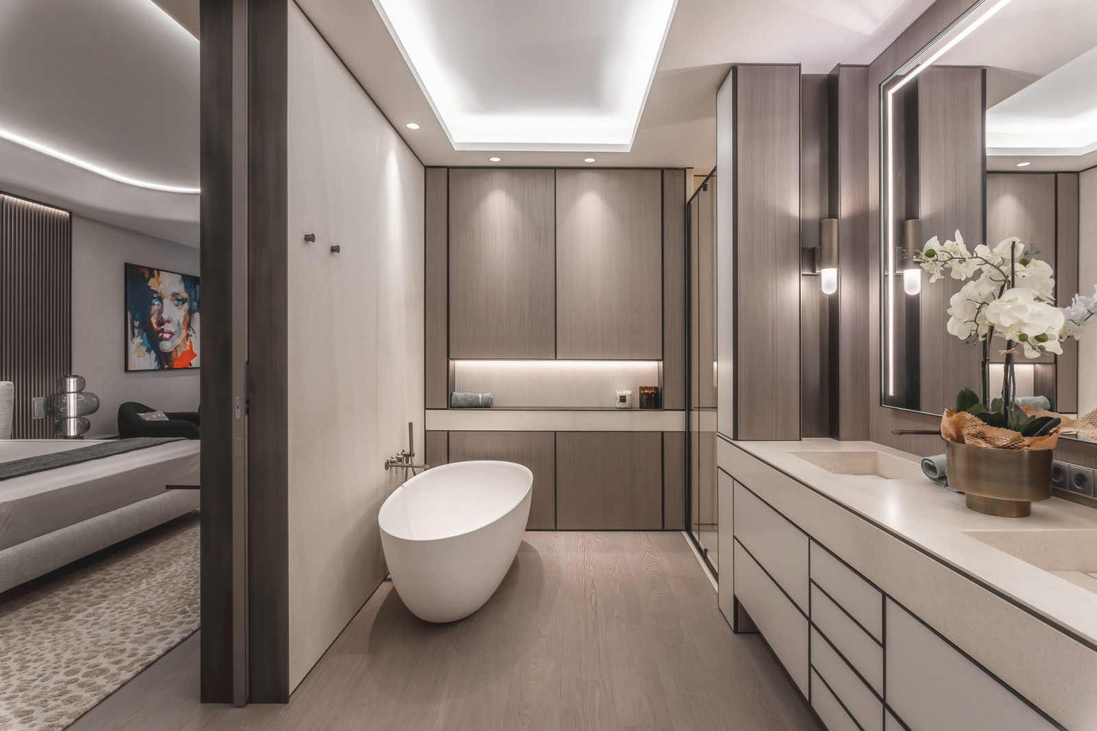 Fusion modern. Interior design of a villa in Monte-Carlo