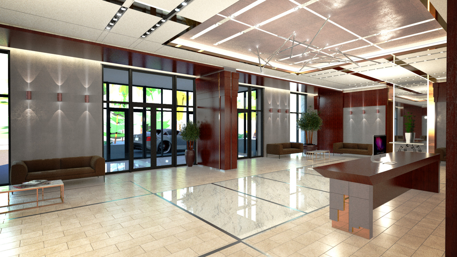 входной холл жилого дома премиум класса(проектное предложение)