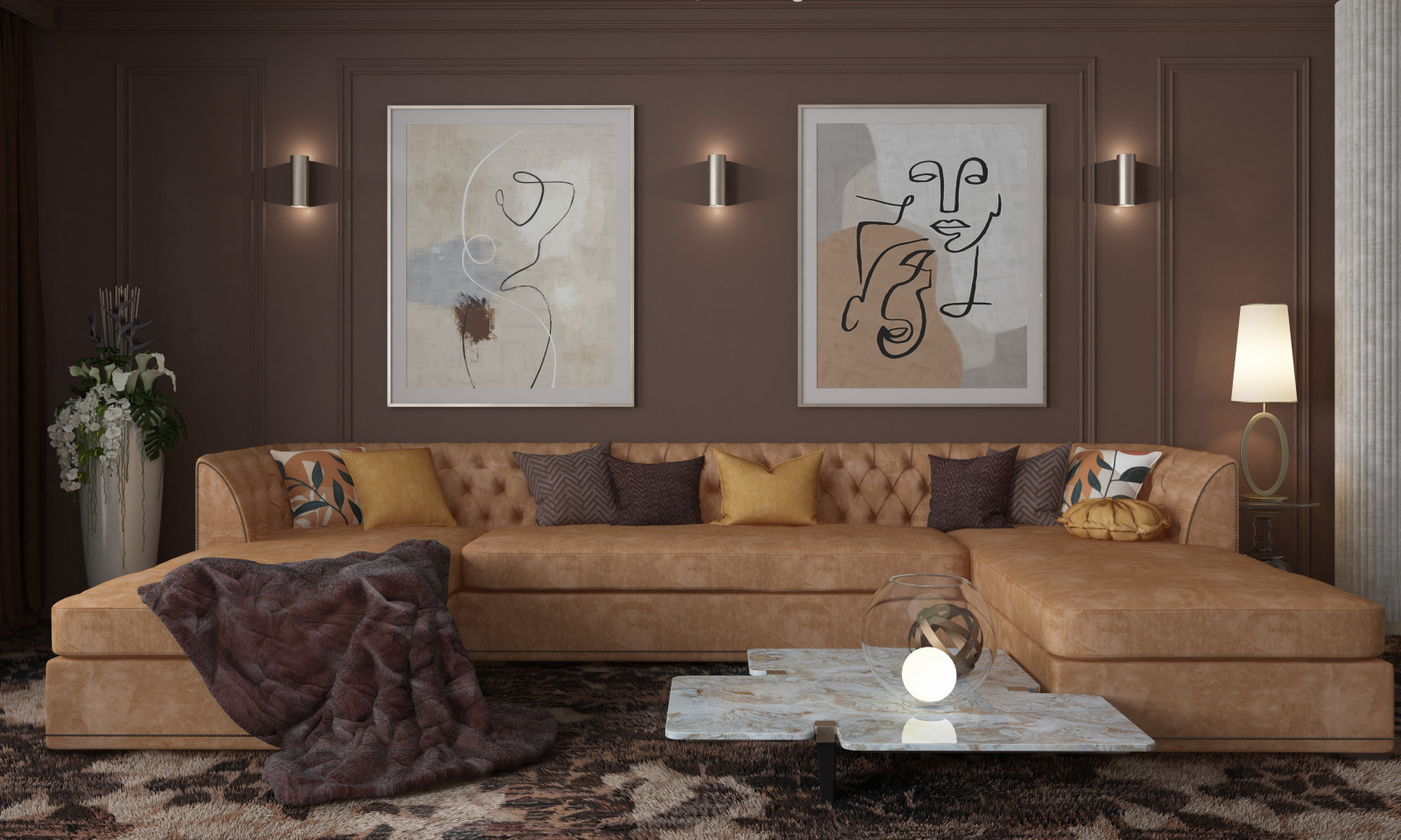 Интерьер гостиной в трех вариантах