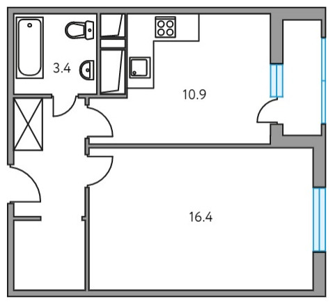 Однокомнатная квартира