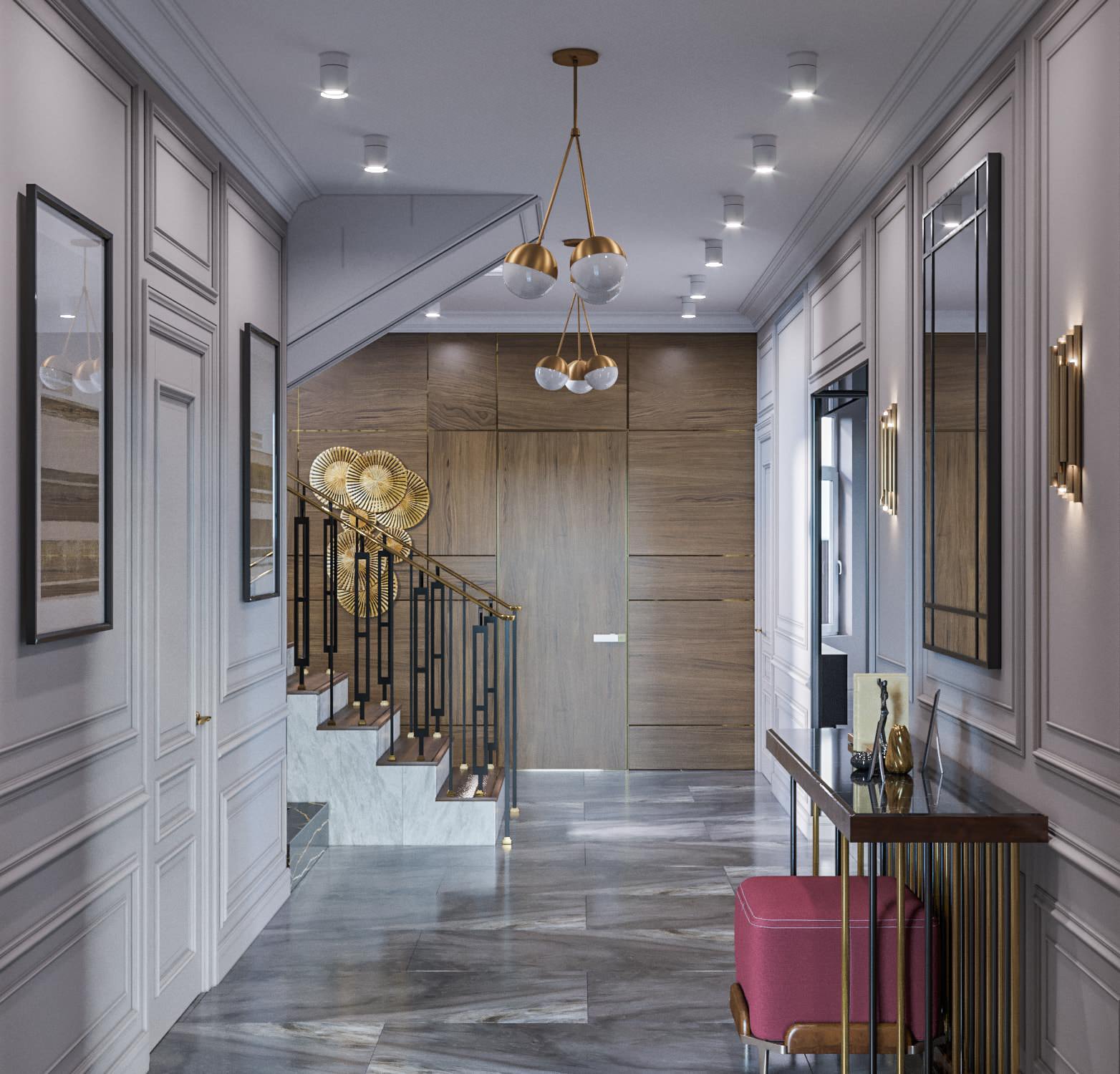 Дизайн коттеджа в неоклассическом стиле 260 кв.м. (2018 год)