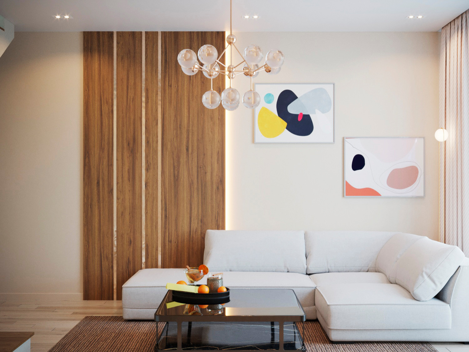 2х Уровневая квартира 90м2 в г. Пионерском Гостиная