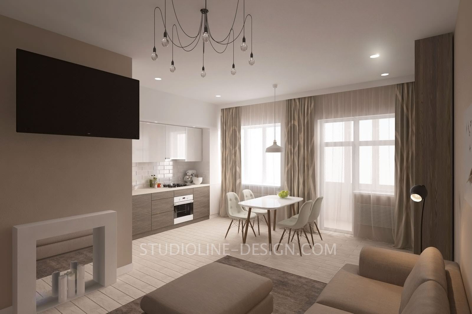 Дизайн интерьера студии в скандинавском стиле