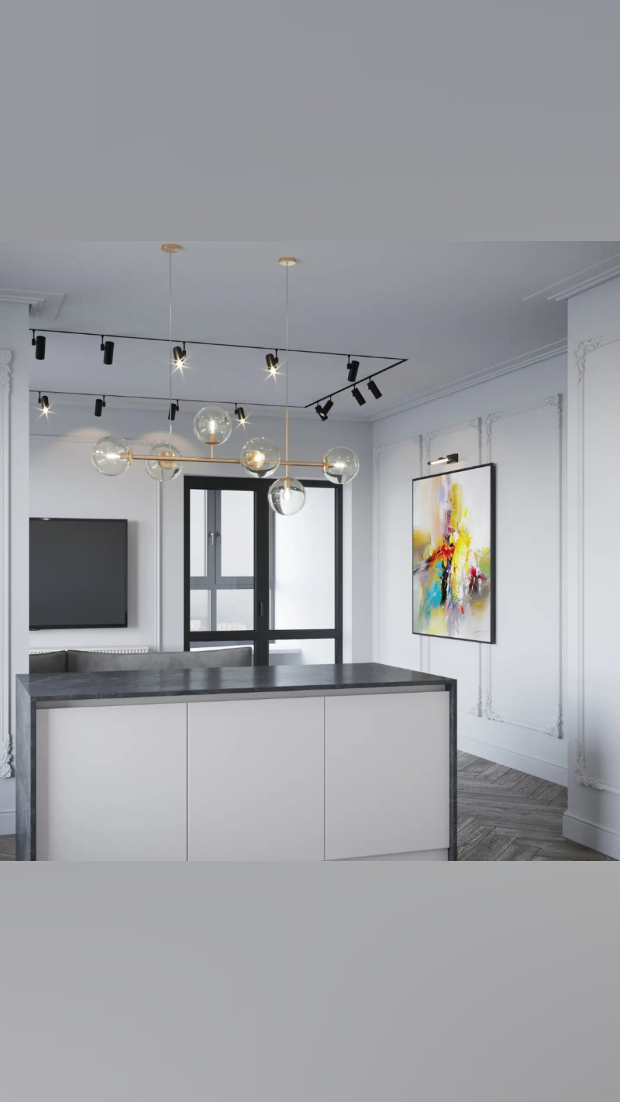 Обложка проекта: кухня-гостиная в Москве