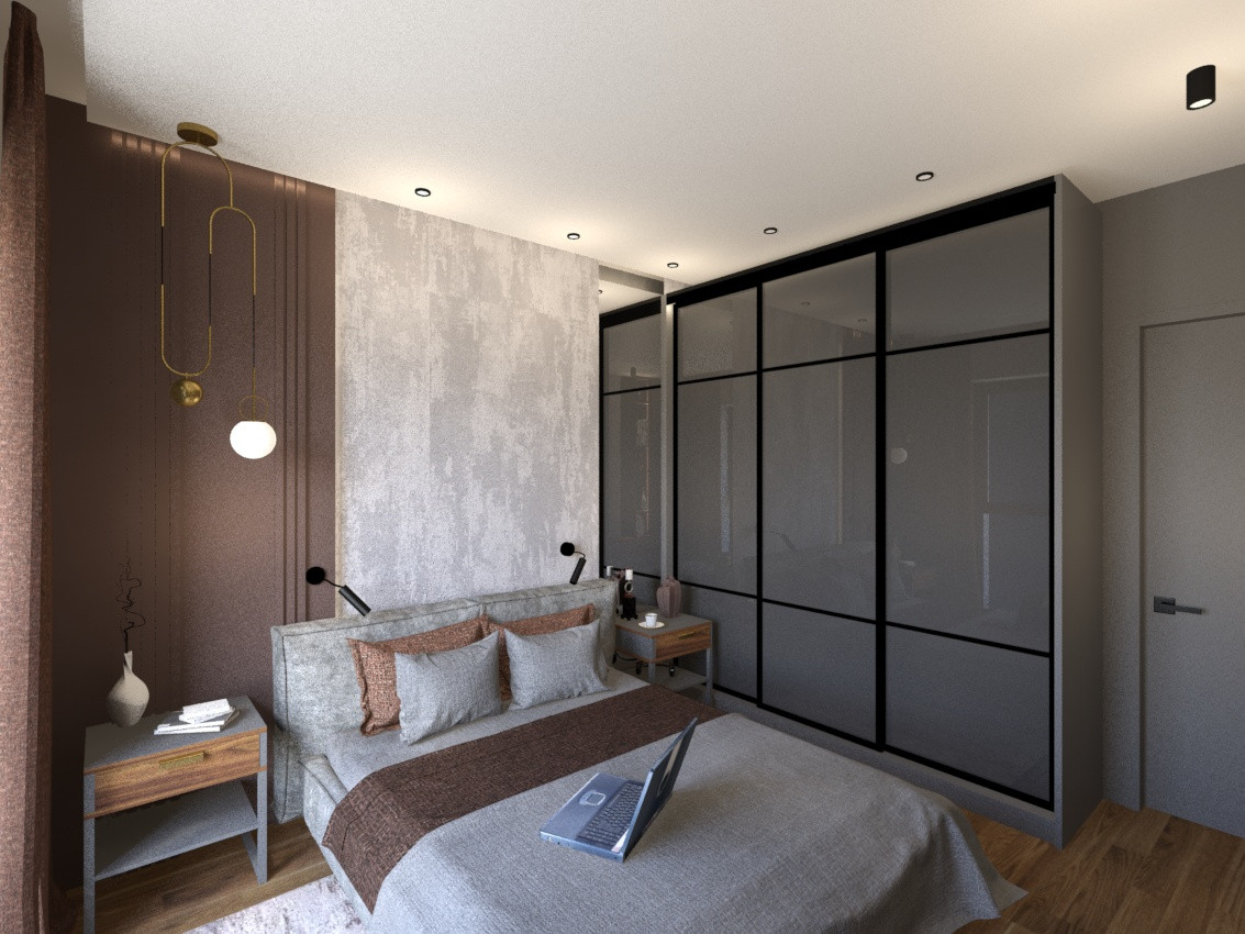 Квартира в современном стиле в ЖК "Селигер сити", спальня