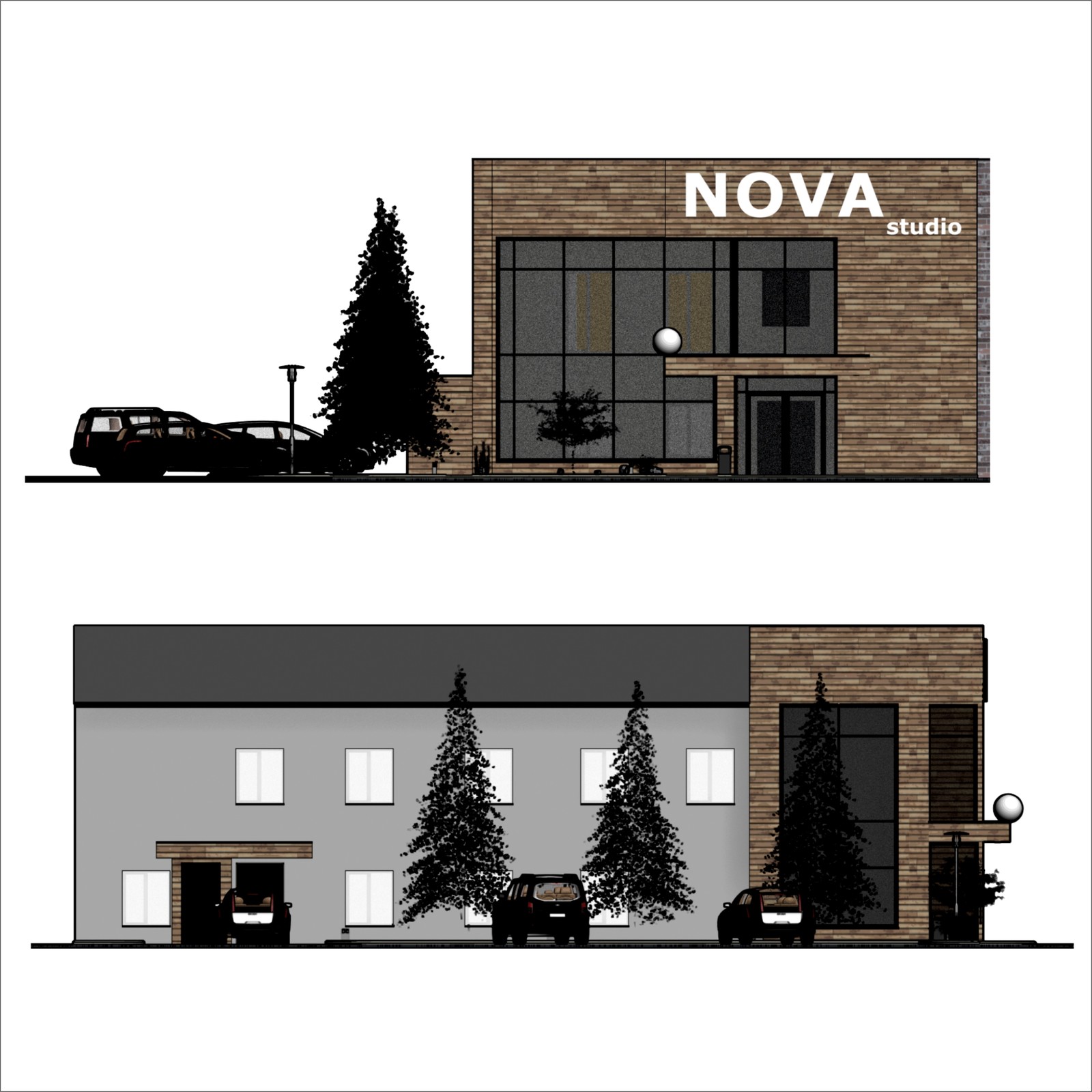 Дизайн проект фасада здания дизайн студии NOVA