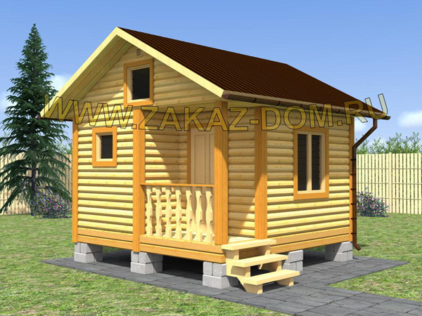 Обложка проекта: Баня из профилированного бруса (4х4 м) - Проект № Б-5