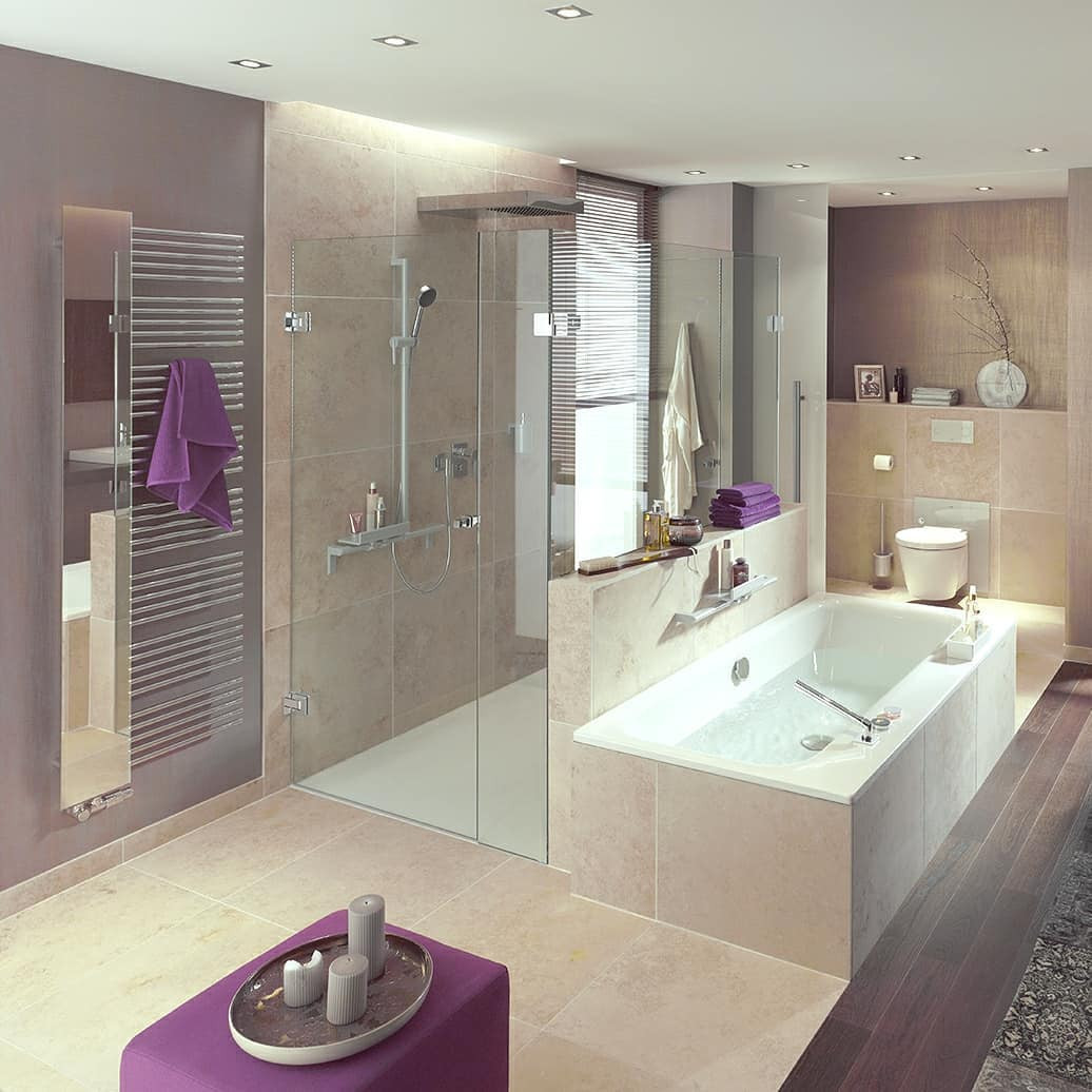 Душевые ограждения на фурнитуре MWE без стабилизационных штанг