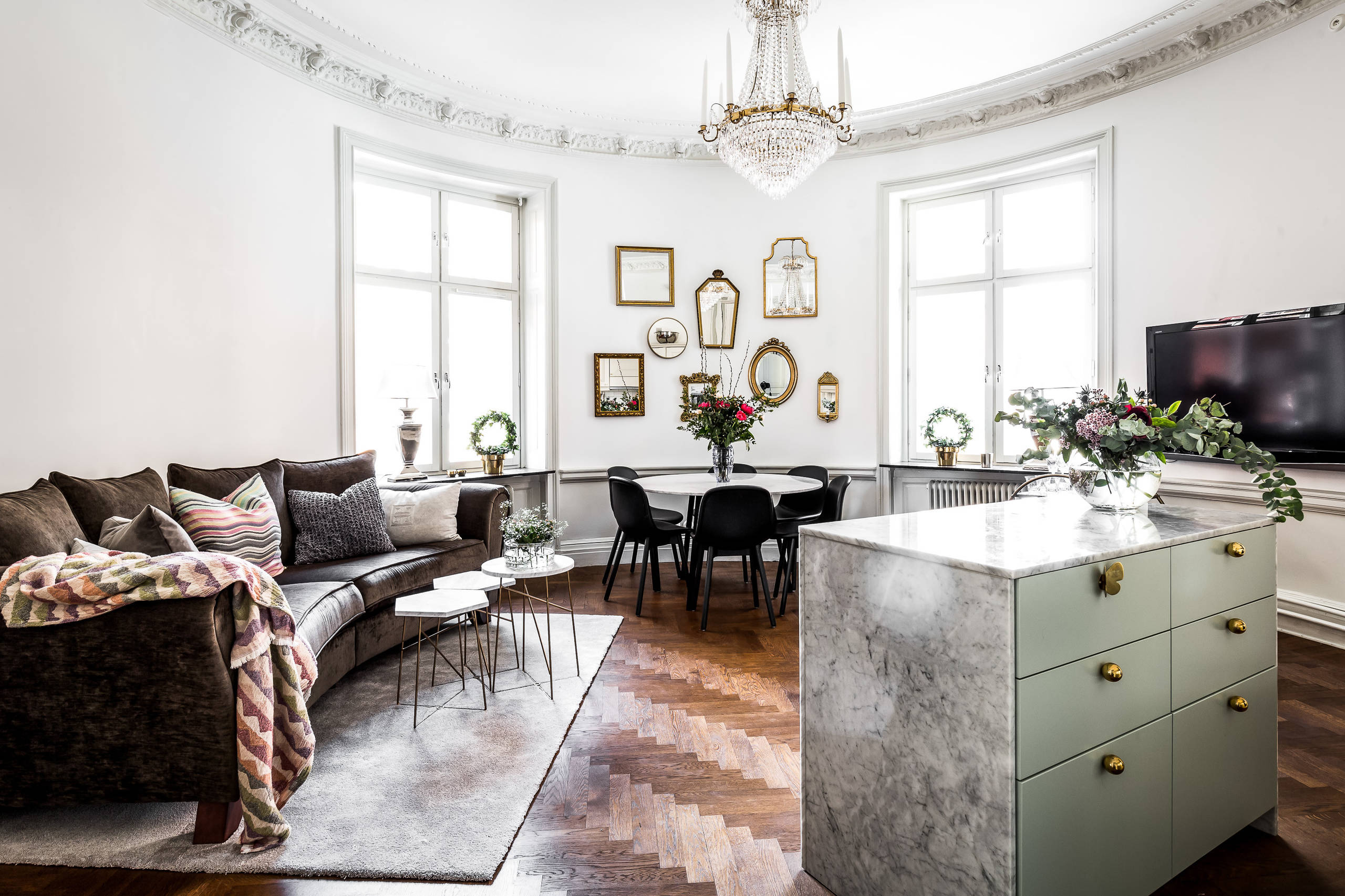 Houzz Швеция: Квартира в круглой башне в Стокгольме