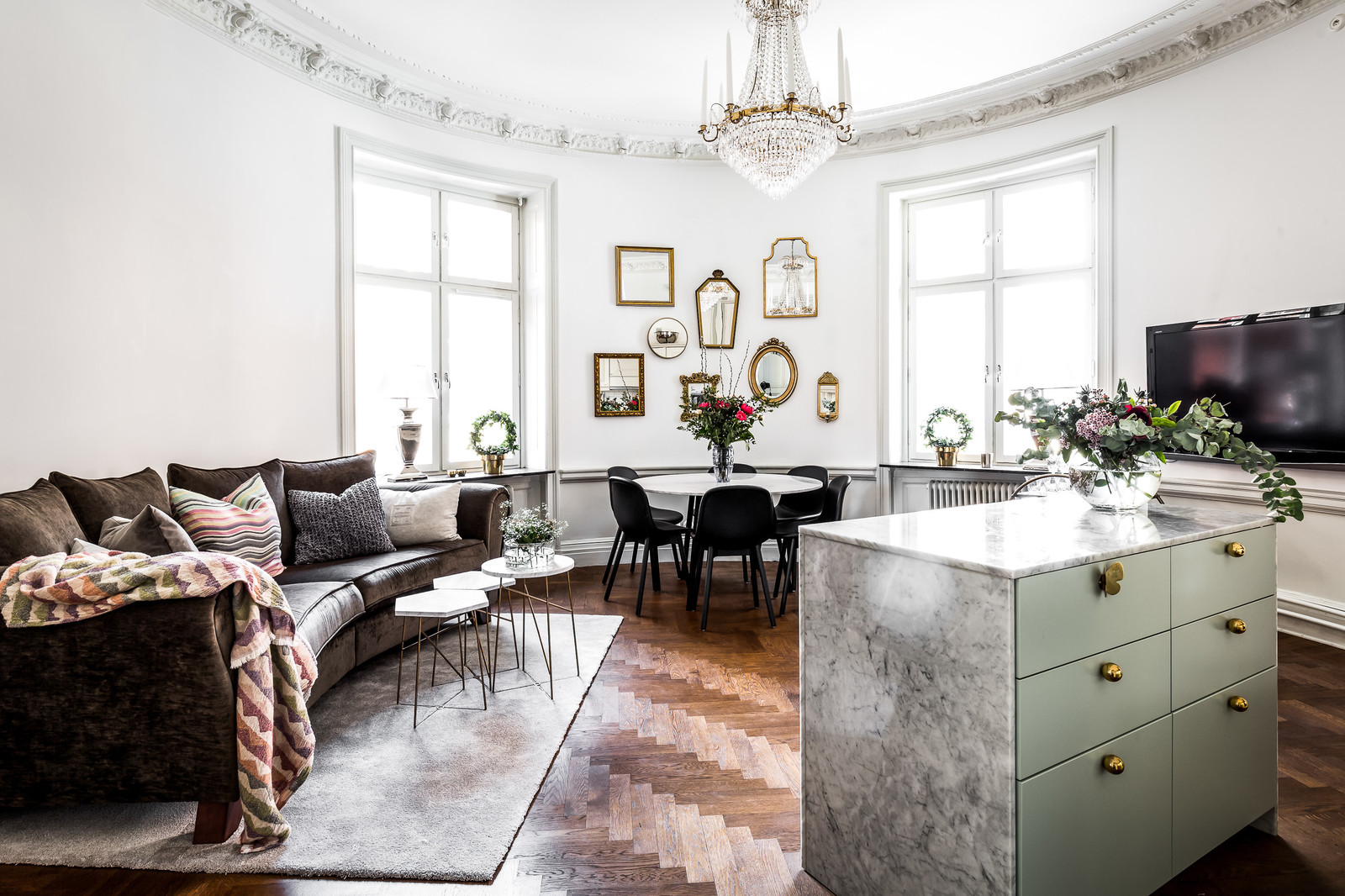 Houzz Швеция: Квартира в круглой башне в Стокгольме