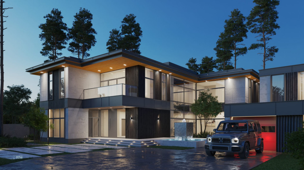 Обложка проекта: Night view of Miami house