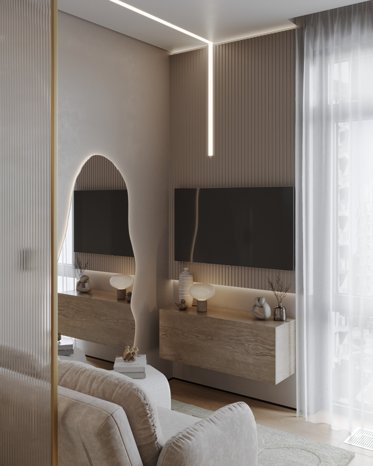 Дизайн интерьера однокомнатной квартиры "1к. квартира в ЖК Russian Design Distri