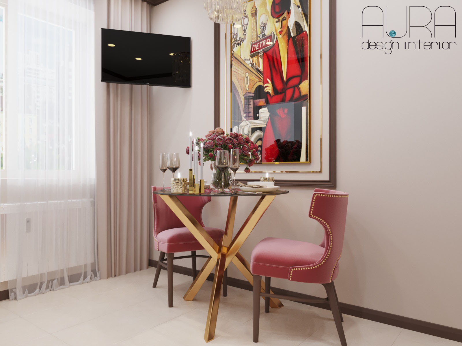 Дизайн квартиры, кухня в светлых тонах