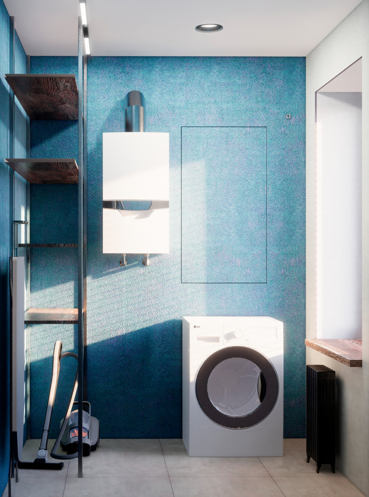 Квартира в Москве в стиле лофт, кухня, холл, санузел, кладовая. 2020 г.