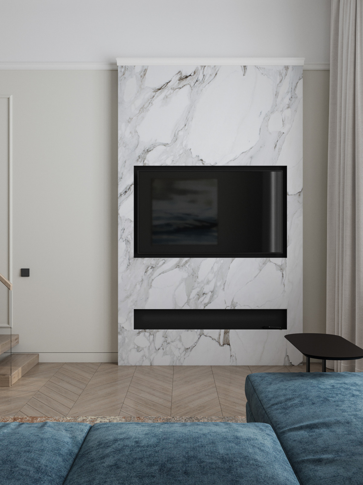 Интерьер квартиры-студии в ЖК Сосновка