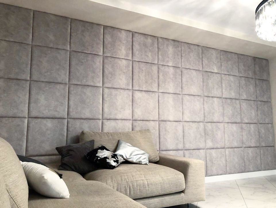 Обложка проекта: Мягкие панели в гостиной коллекция «Квадро»
