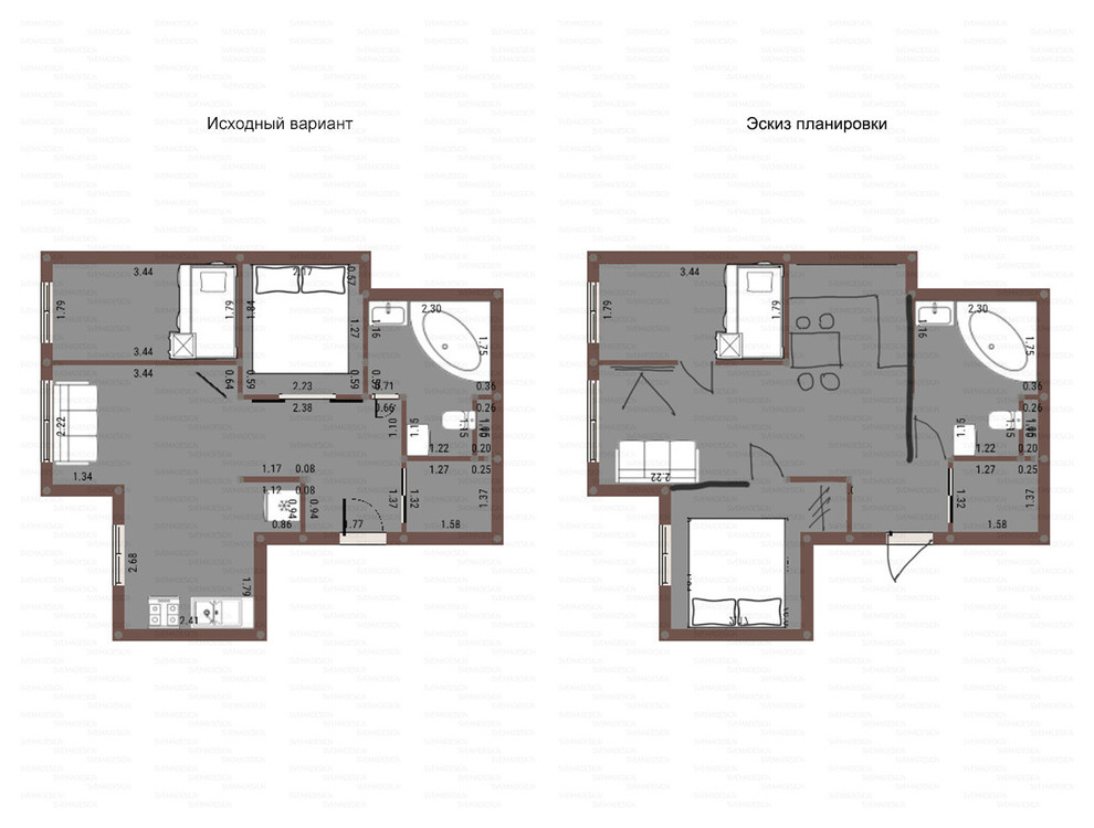 Идеи перепланировки для однокомнатных квартир