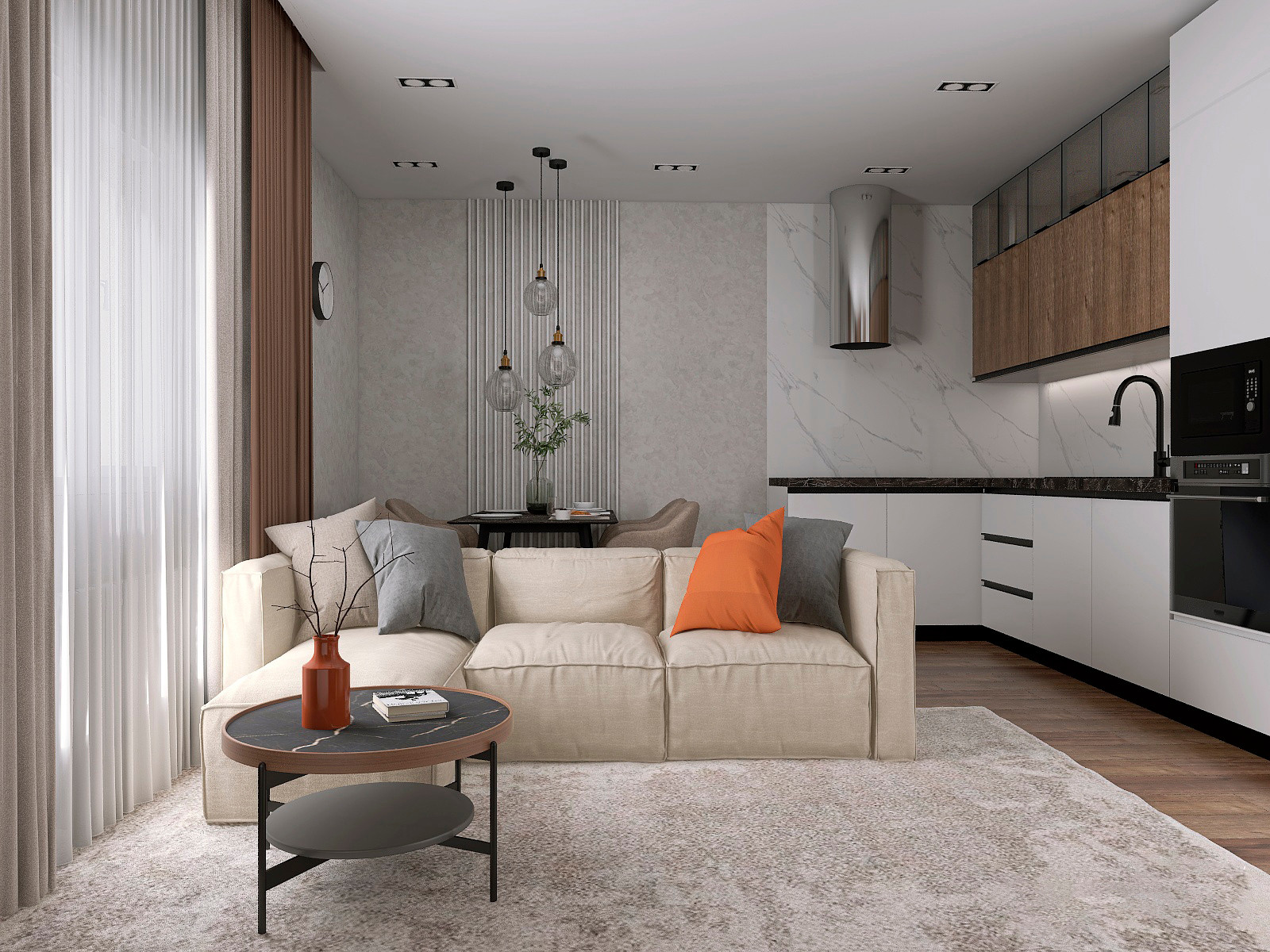 Кухня-гостиная 21 м2 в ЖК «Европейский»