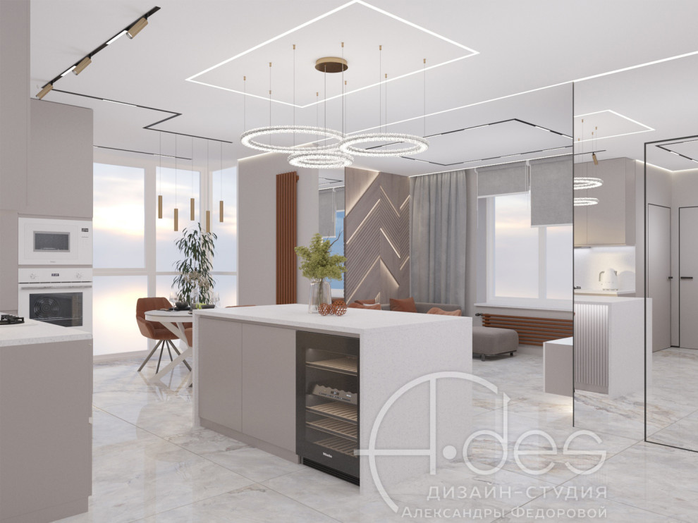 Дизайн интерьера квартиры 75 м2.