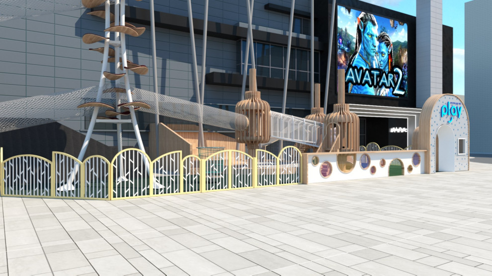 Прогулочная зона под колесом обозрения КРК Мегаполис