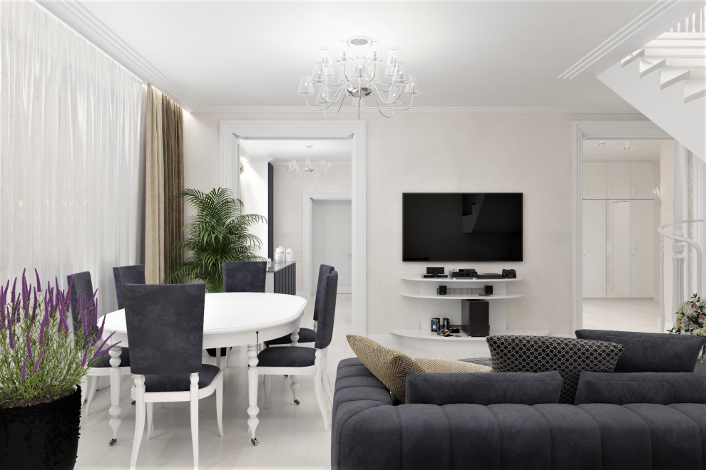 Дизайн интерьера частного дома первого этажа.