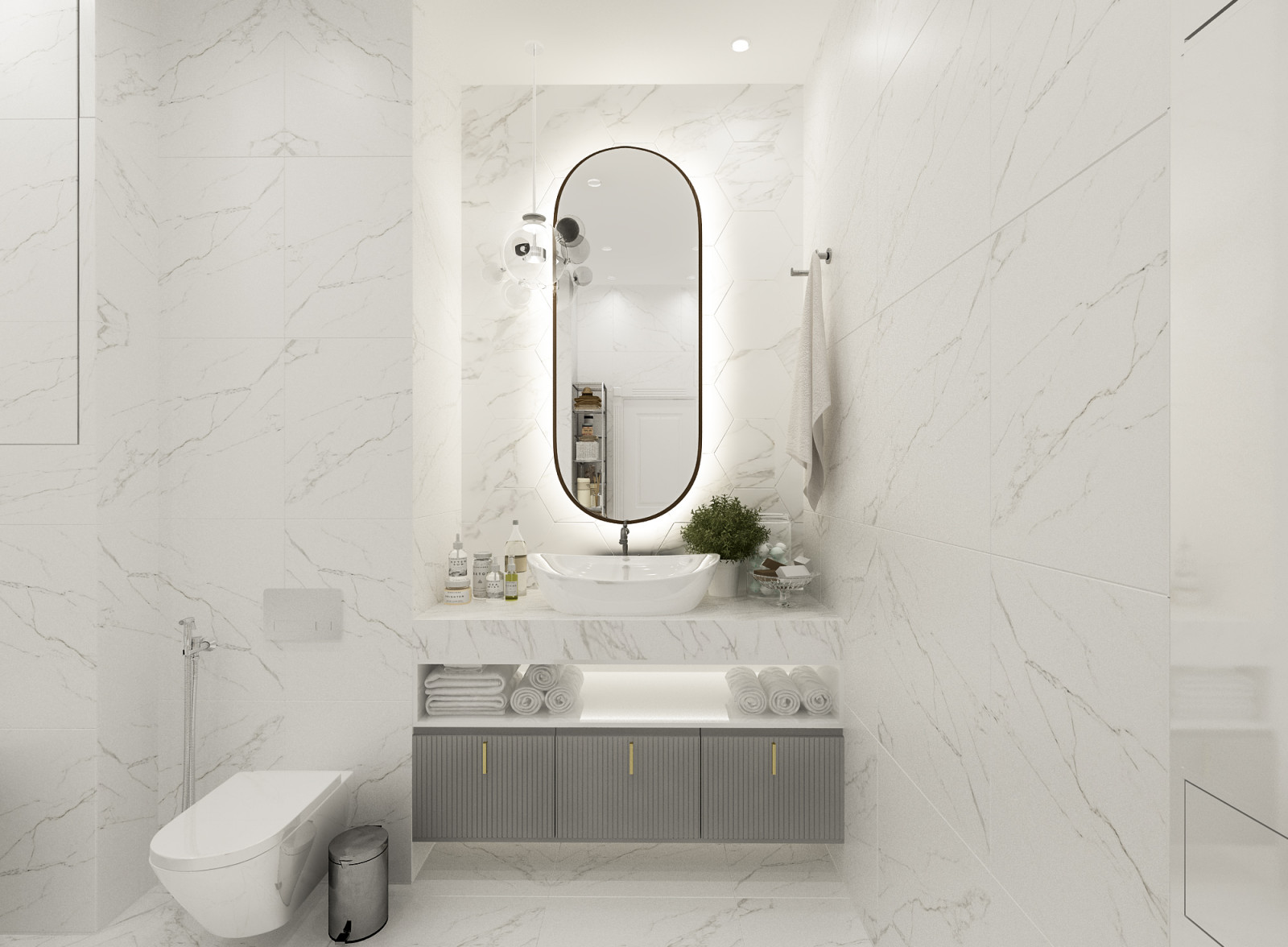 современные ванные душевые