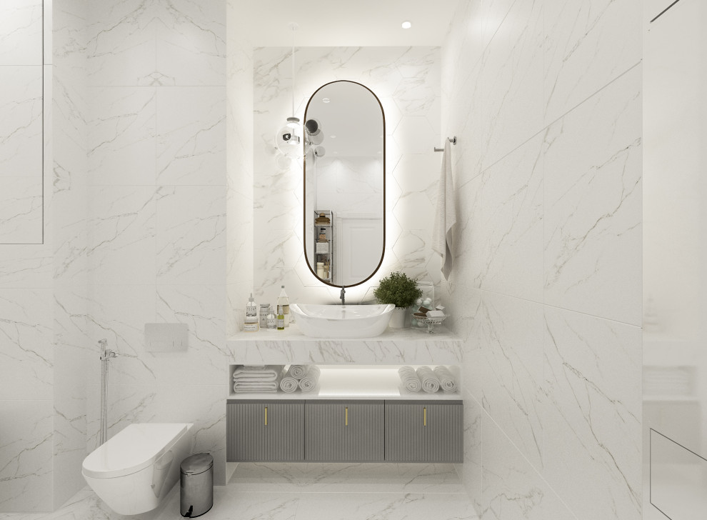 современные ванные душевые