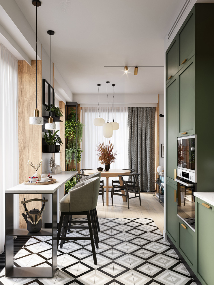 Квартира с зелеными акцентами