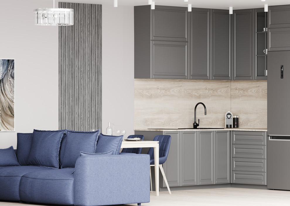 Кухня-гостиная в современном стиле 23 м2