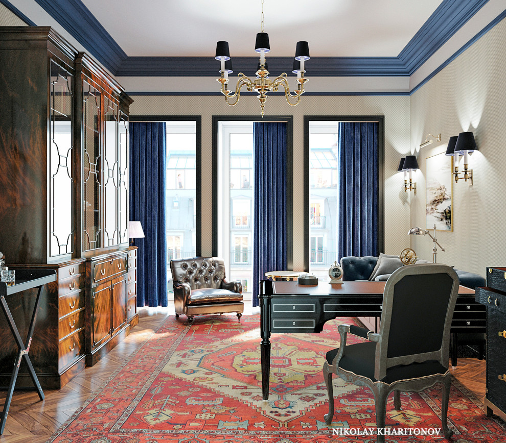 Обложка проекта: Респектабельный домашний кабинет - библиотека