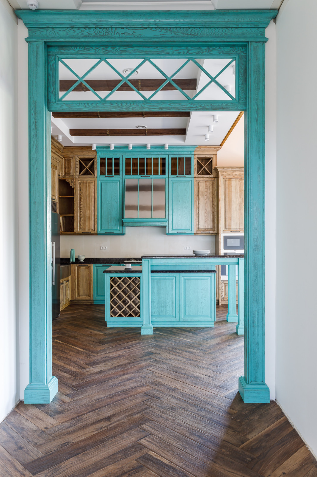 Кухня в бирюзовых оттенках