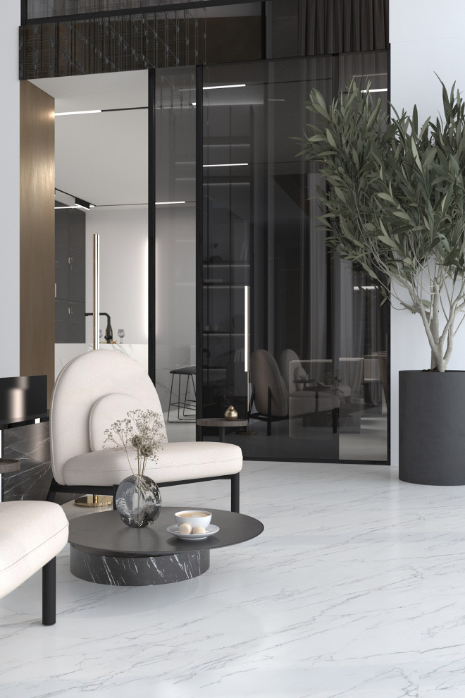 Визуализации интерьера большого дома в современном стиле