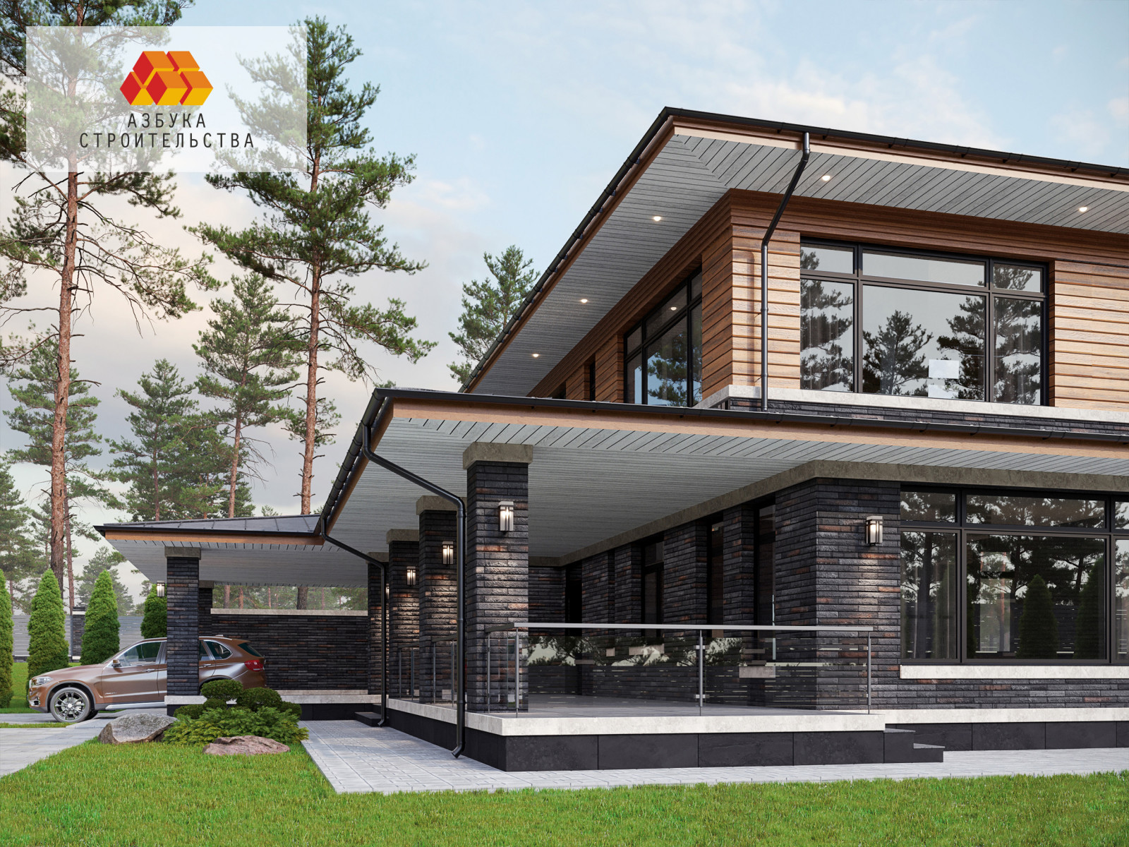 Дом по мотивам архитектуры Ф. Райта