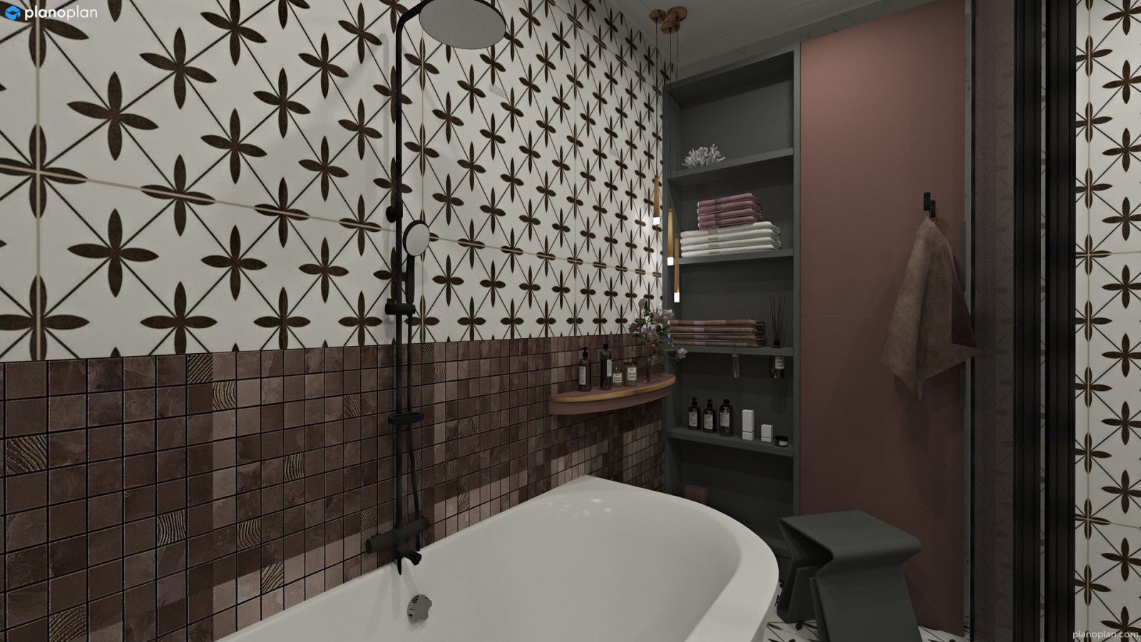 Санузел к проекту с камином