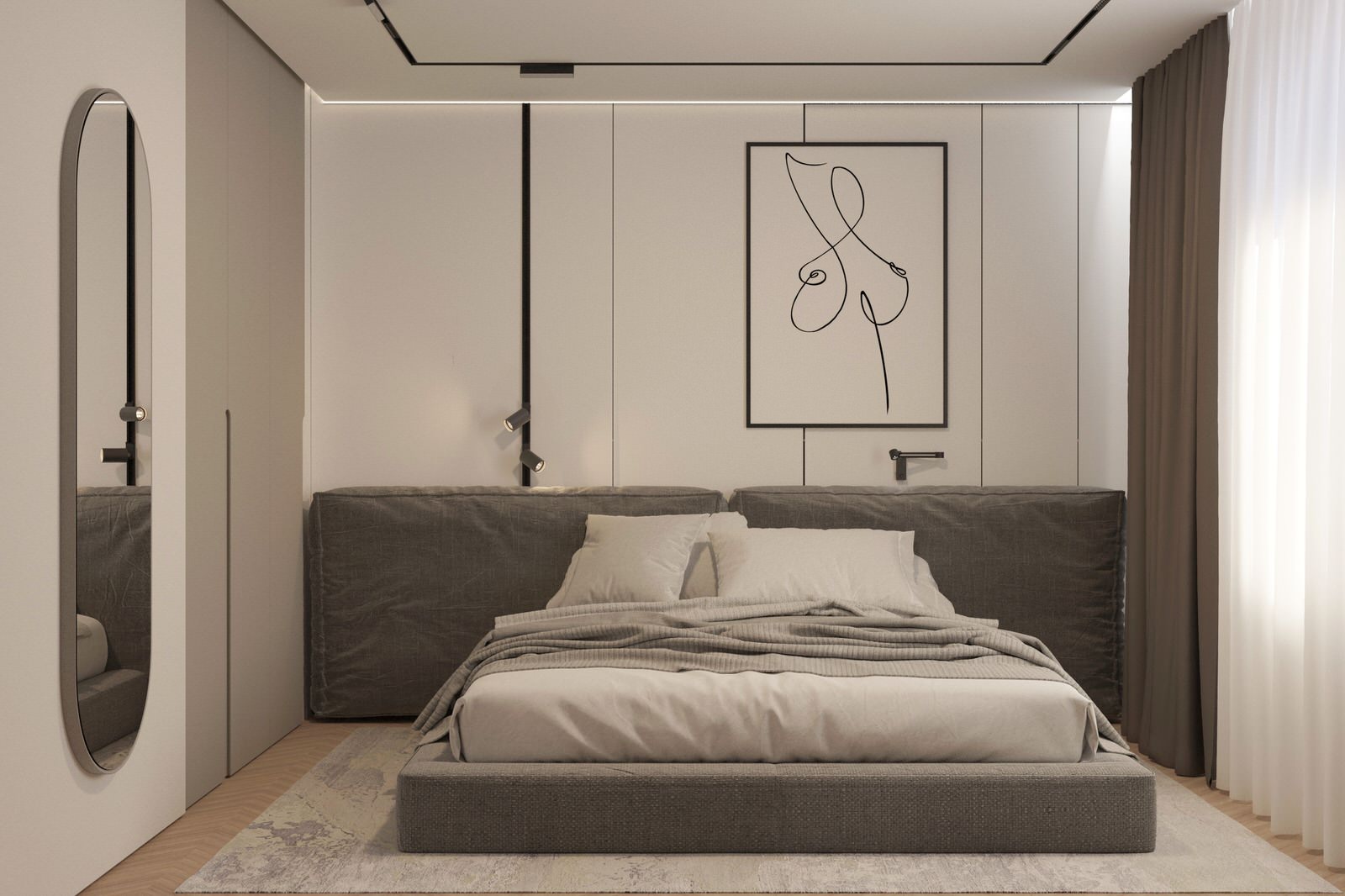 Обложка проекта: Спальня в стиле МИНИМАЛИЗМ