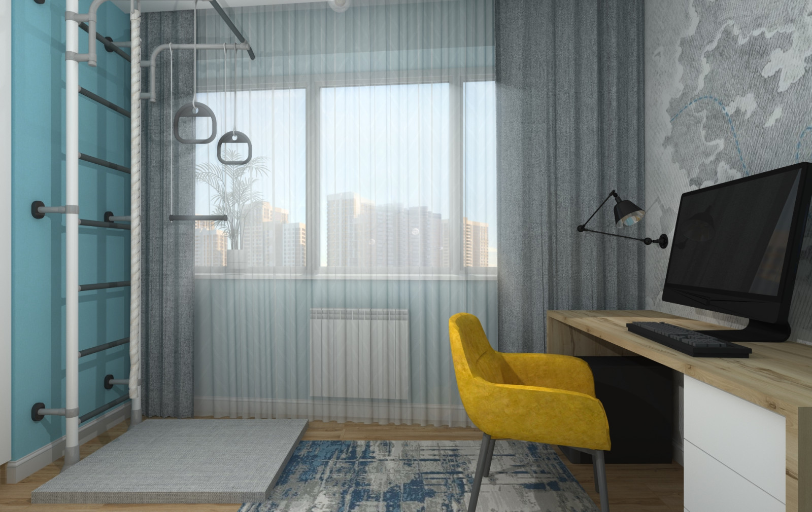 Однокомнатная квартира для троих