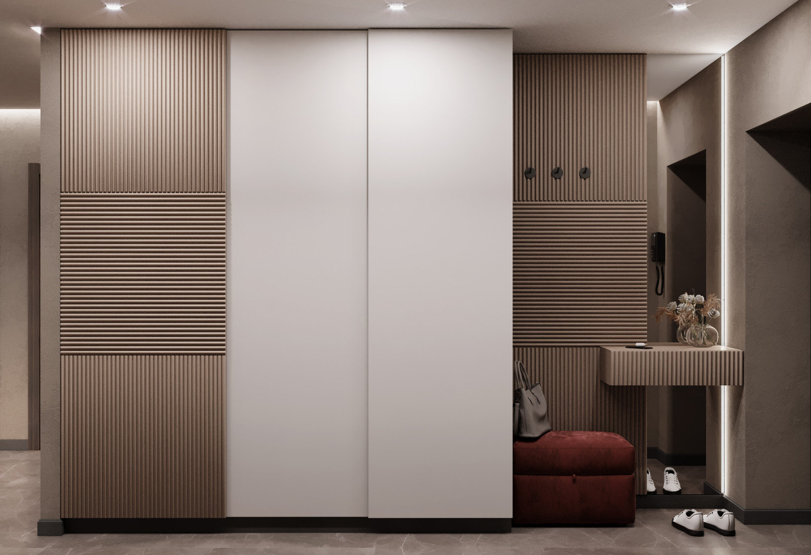 Квартира выполнена в современном стиле