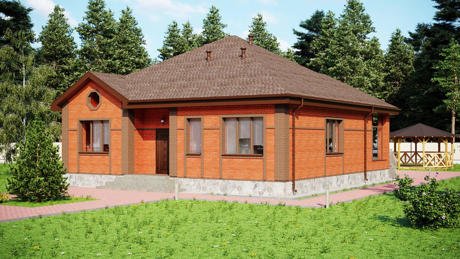 Хит сезона 2020 одноэтажный дом 126 м2 - проект "Елена"